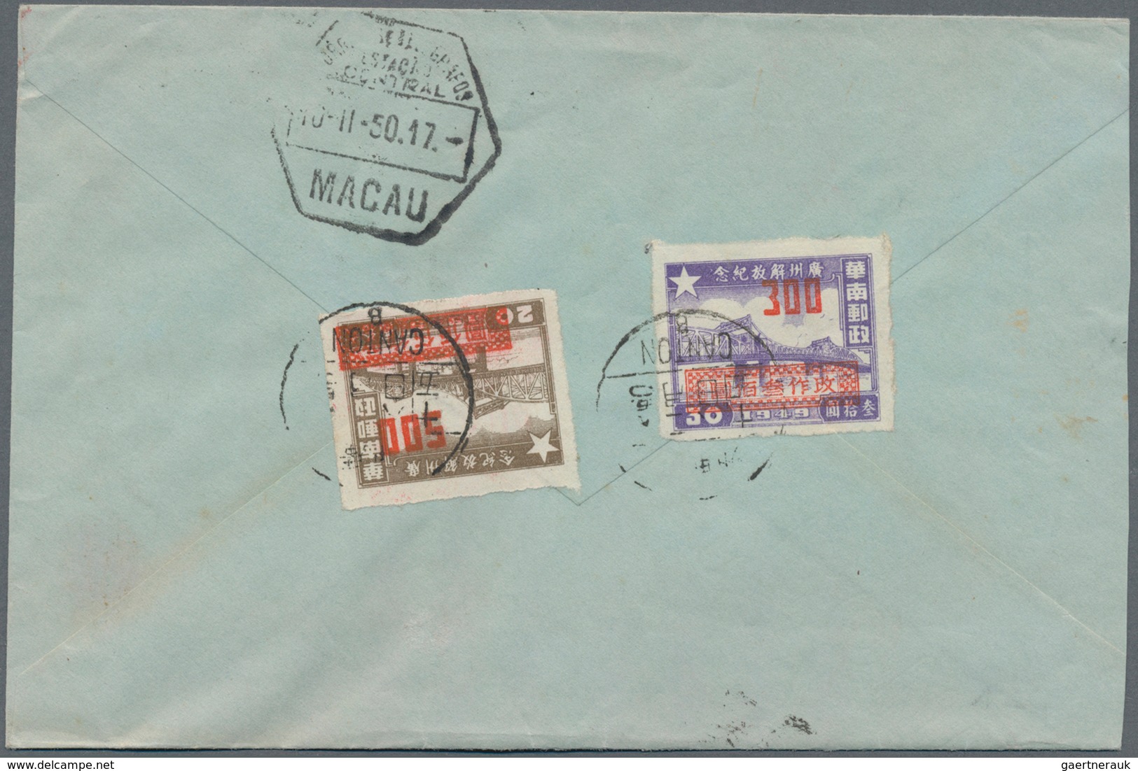 China - Volksrepublik - Provinzen: South China, 1950, $300/$30 And $500/$20 Tied "Canton 1950.2.8" T - Sonstige & Ohne Zuordnung