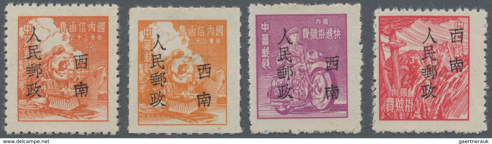 China - Volksrepublik - Provinzen: Southwest China, Yunnan, 1950, "Southwest People’s Post" Ovpt., C - Other & Unclassified