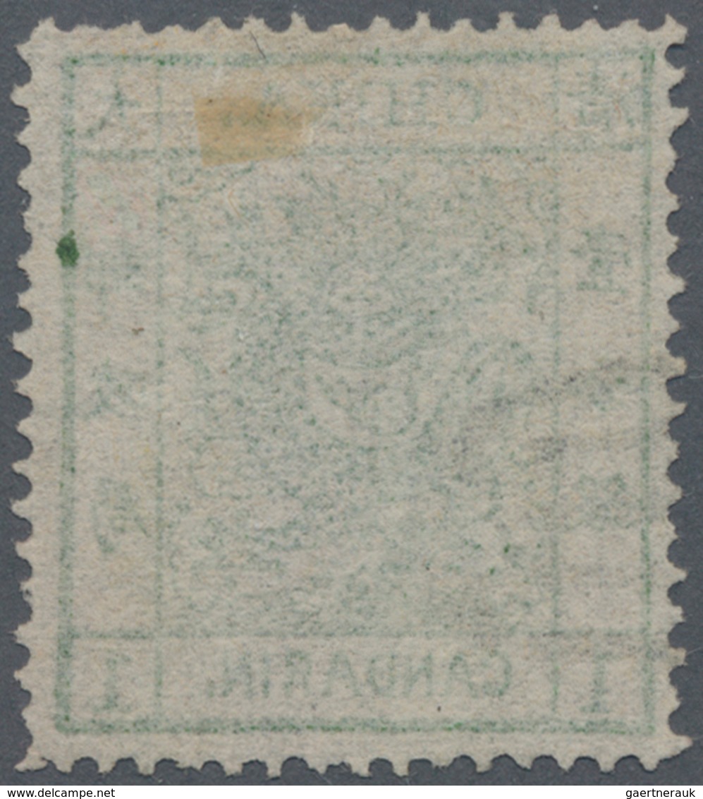 China: 1878, Large Dragon Thin Paper 1 Ca. Light Green, Canc. Intaglio Seal (Michel Cat. 420.-). - Other & Unclassified