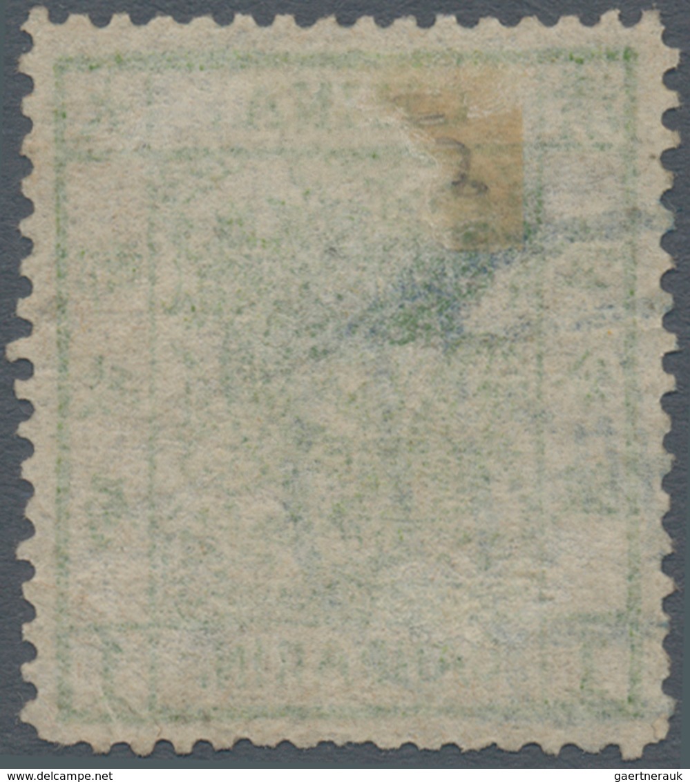 China: 1878, Large Dragon Thin Paper 1 Ca. Yellow Green, Cliché 2, A Deep Impression, Used Blue Seal - Sonstige & Ohne Zuordnung