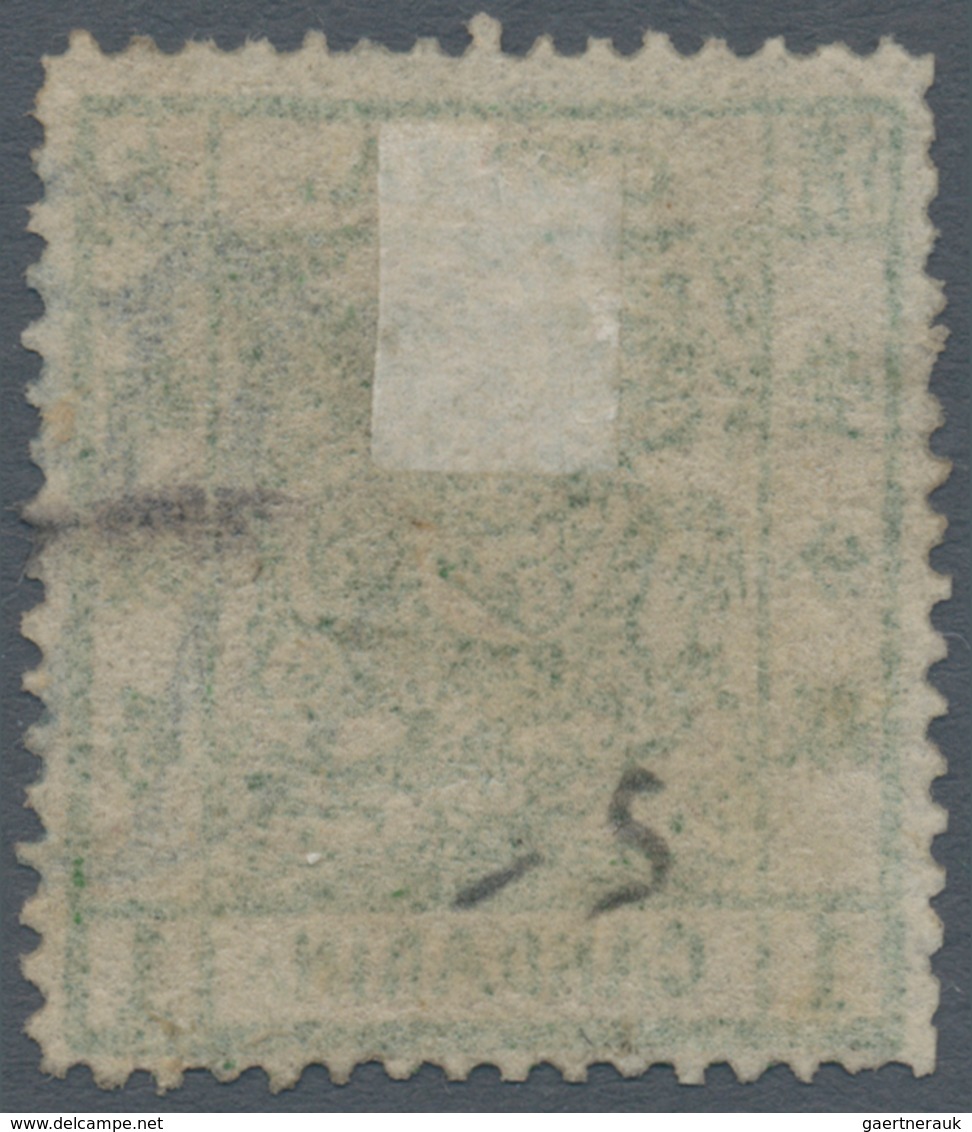 China: 1878, Large Dragon Thin Paper 1 Ca. Deep Green, Cliché 7, Deep Impression, Used Blue Seal (Mi - Other & Unclassified