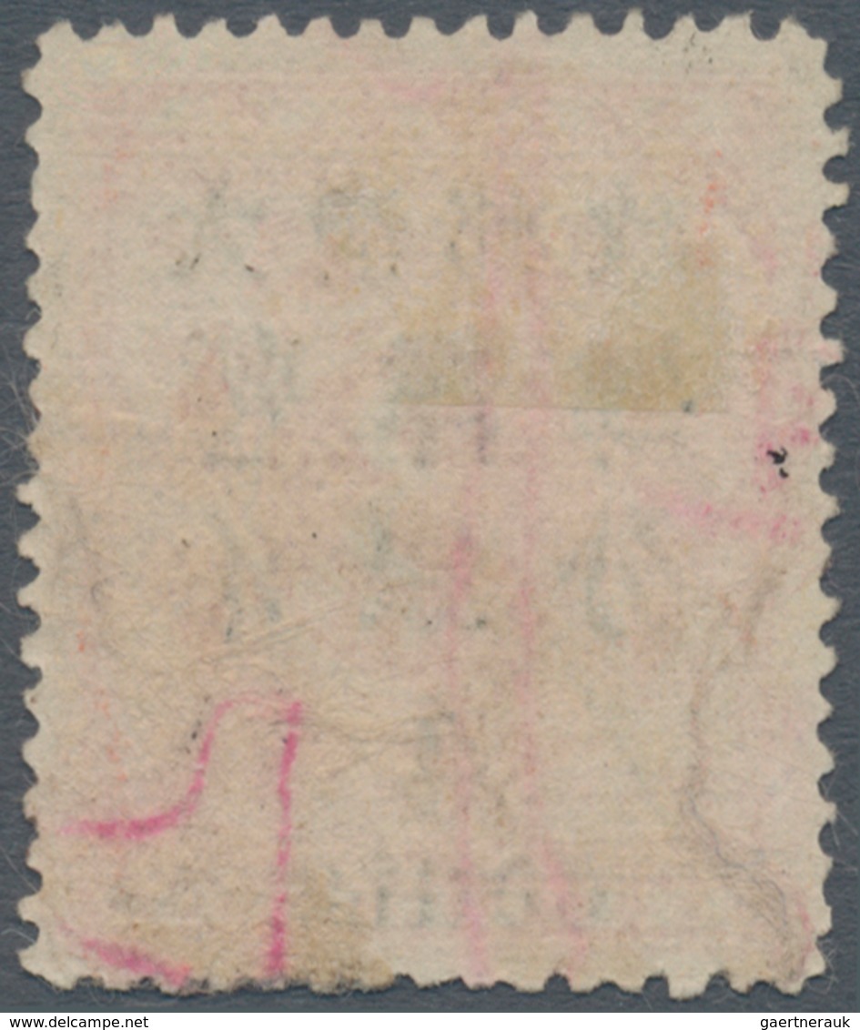 China: 1897, Red Revenue, Large 4/cents On 3 C., Heavy Surcharge, Canc. Large Dollar In Brown (Miche - Sonstige & Ohne Zuordnung