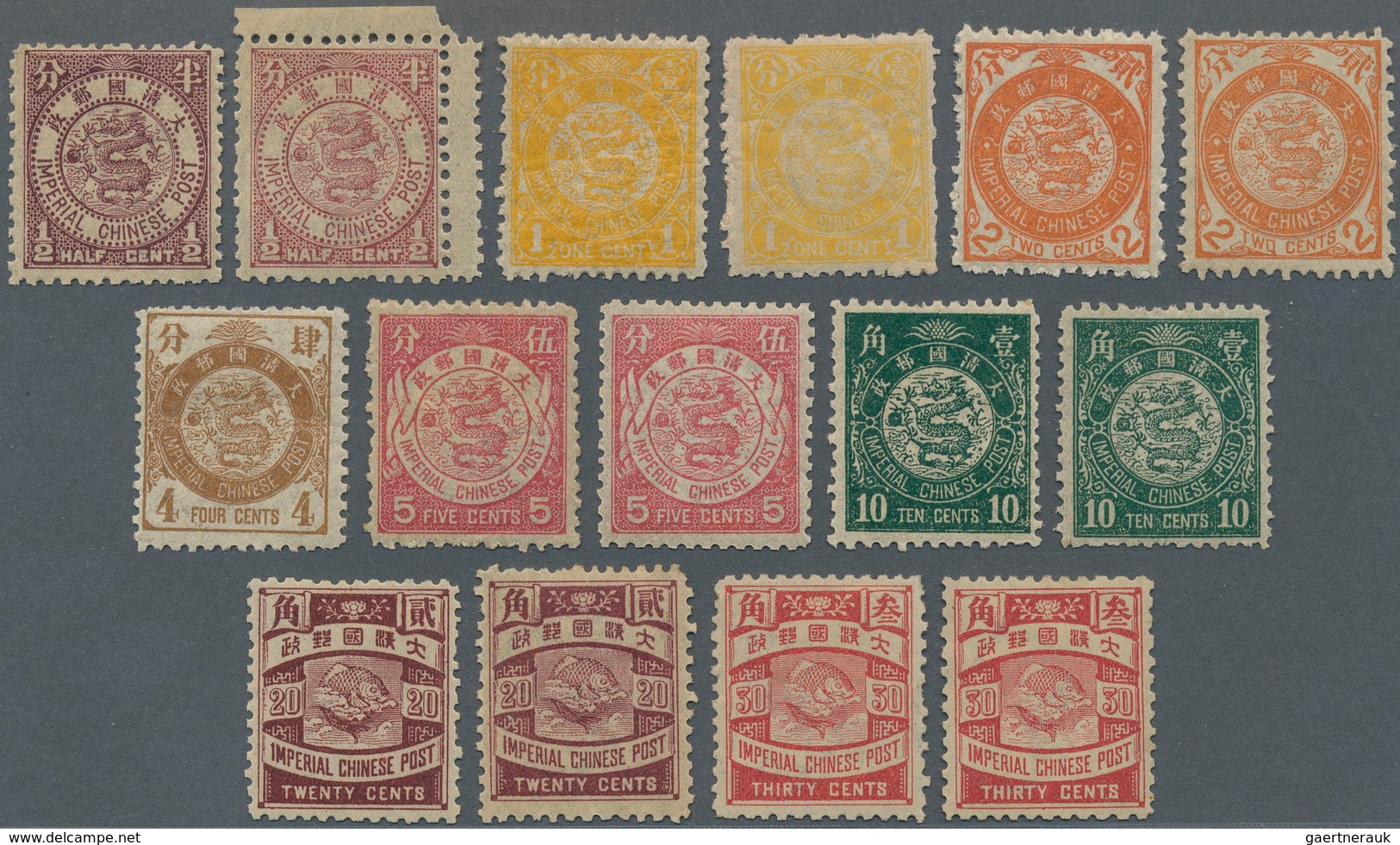 China: 1897, Tokyo Printing 1/2 C.-$5 Set, Up To 30 C. Selected For Dark And Light Shades, So Ex-4 C - Sonstige & Ohne Zuordnung