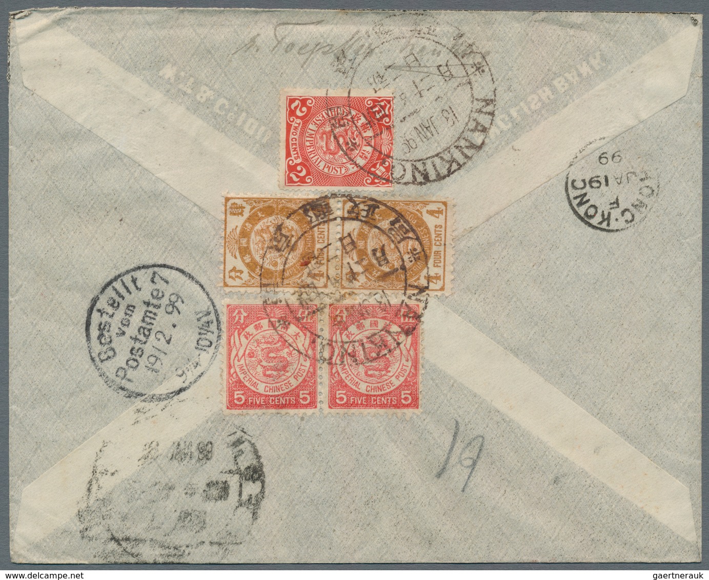 China: 1897/1898, Litho Coiling Dragon 4 C. Brown Vertical Pair, 5 C. Rose Horizontal Pair And 1898 - Sonstige & Ohne Zuordnung