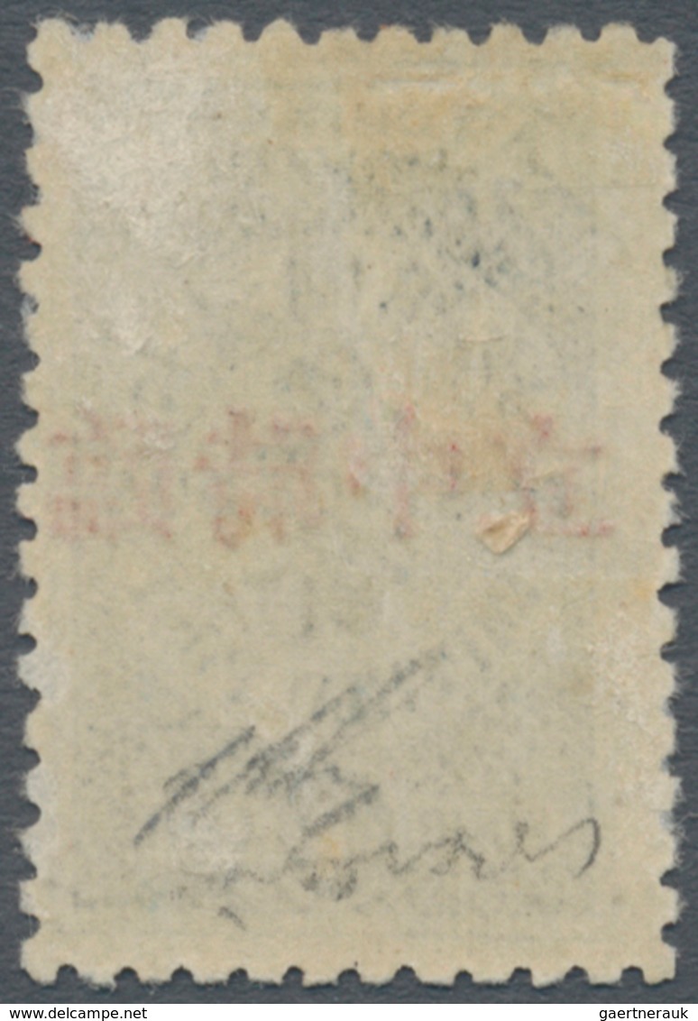 China - Portomarken: 1912, 4 C. Blue Ovpt. "provisional Neutrality", Unused Mounted Mint, Pencil Sig - Strafport