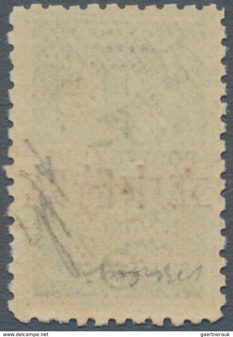 China - Portomarken: 1912, 5 C. Blue Ovpt. "provisional Neutrality", Unused Mounted Mint, Pencil Sig - Postage Due