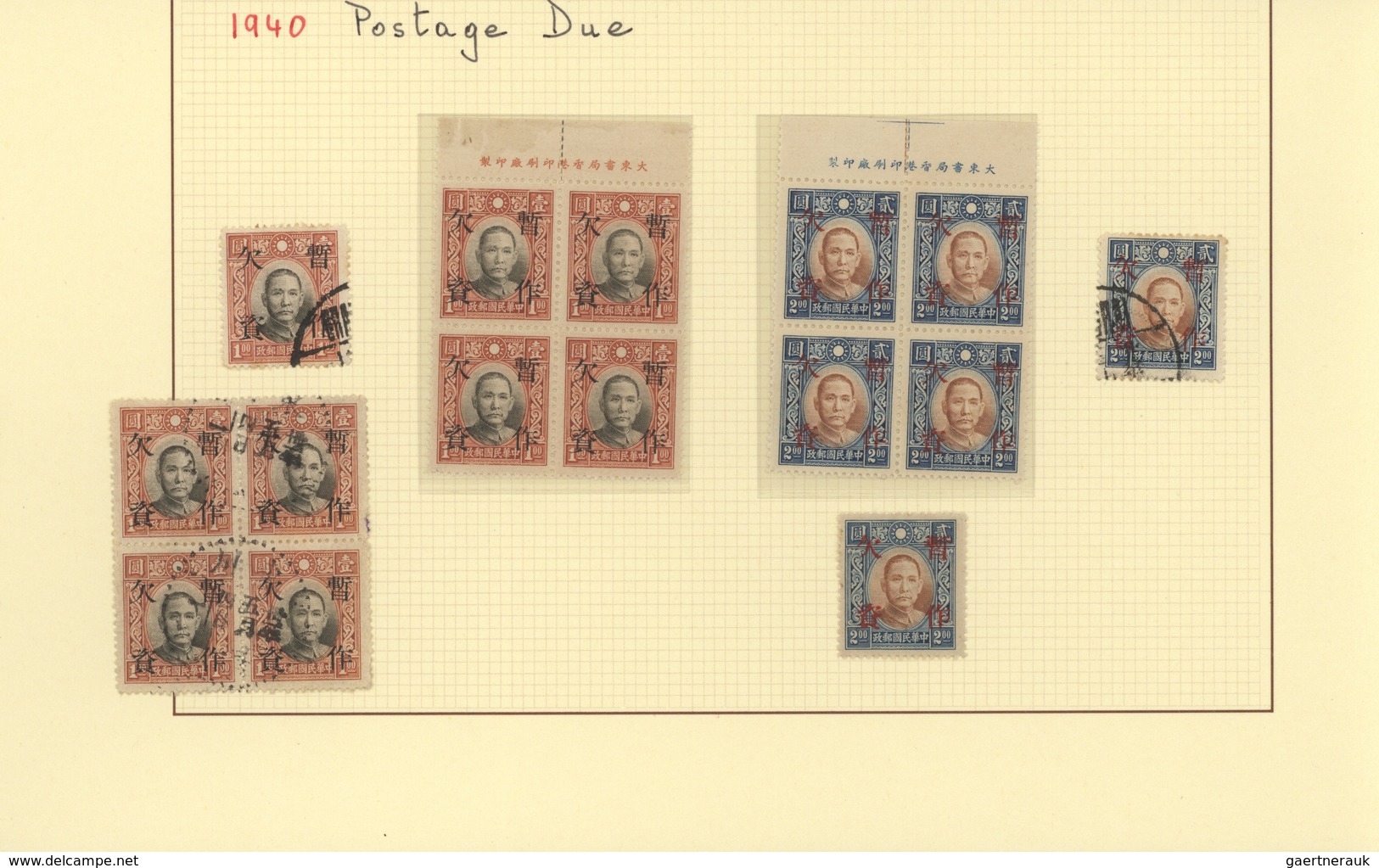 China - Portomarken: 1913/49, Collection Dues Mint (mounted, Never Hinged Or No Gum As Issued) And U - Postage Due
