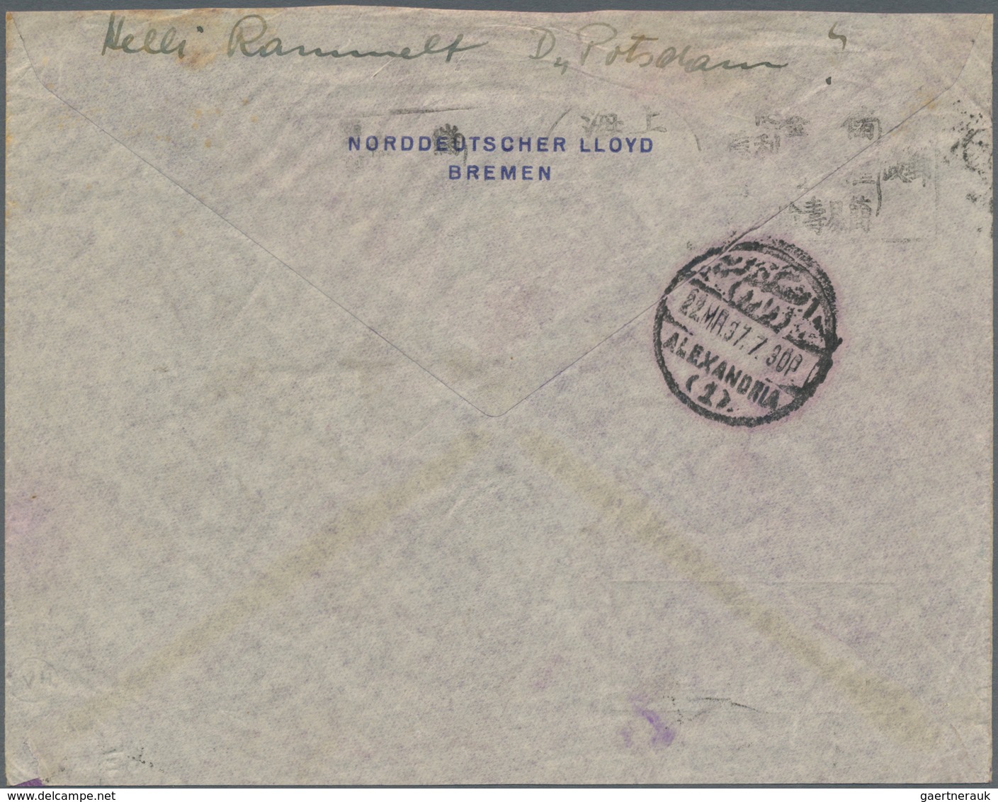 China - Portomarken: 1932, Top Values 20 C., 30 C. Tied "SHANGHAI 15.4.37" To Inbound Airmail Cover - Portomarken