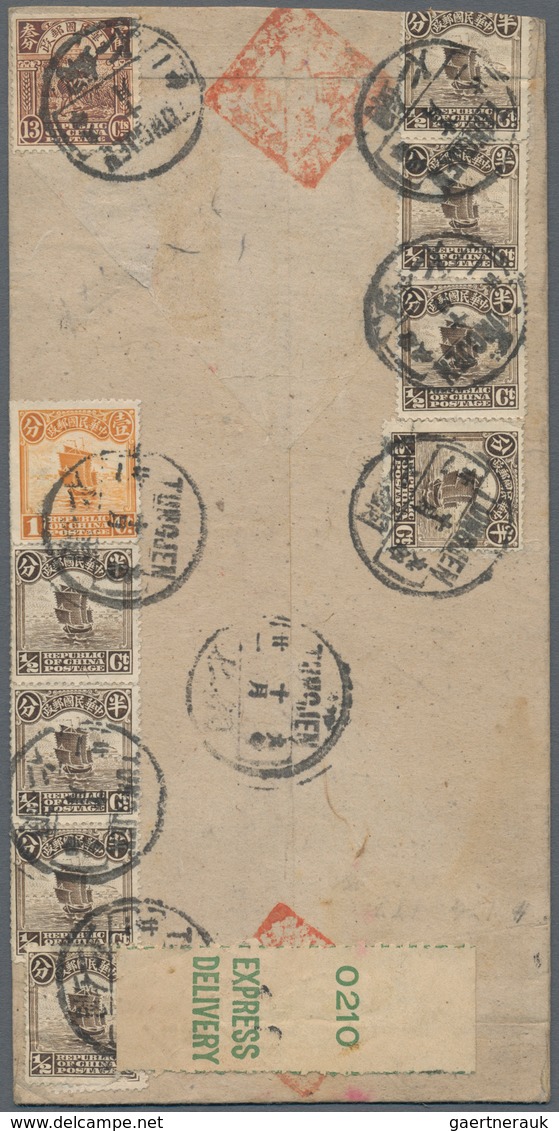 China - Express Marken 1905/1916 - Express Letter Stamps: 1920/30 (ca.), Red-band Covers (6) With Ex - Sonstige & Ohne Zuordnung