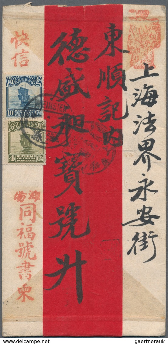China - Express Marken 1905/1916 - Express Letter Stamps: 1920/30 (ca.), red-band covers (6) with ex