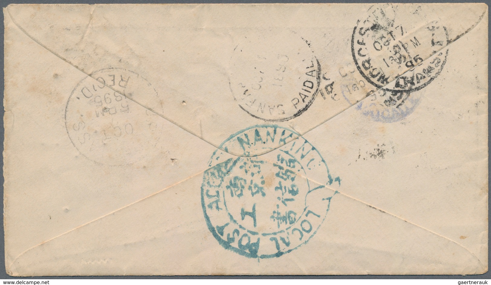 China - Lokalausgaben / Local Post: Nanking, 1895, Large Garter Type In Blue "LOGAL POST AGENCY NANK - Other & Unclassified