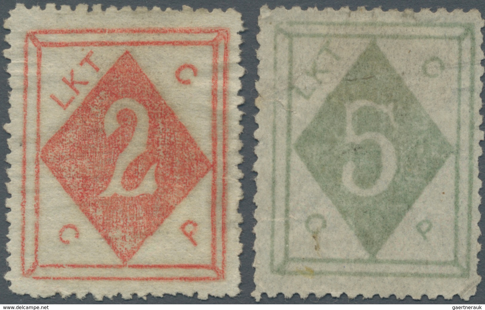 China - Lokalausgaben / Local Post: Weihaiwei, 1899, 2 C. And 5 C., Unused No Gum, The 5 C. Two Tear - Other & Unclassified