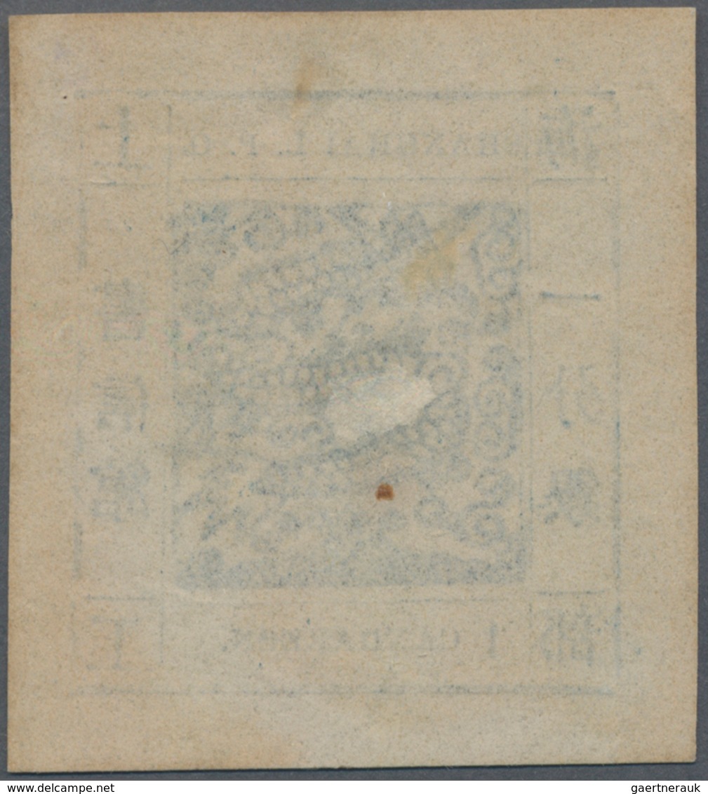 China - Shanghai: 1865, Large Dragon, Non-seriffed, 1 Cand. Dull Blue On Thin Wove Paper, Liv. 10a P - Sonstige & Ohne Zuordnung