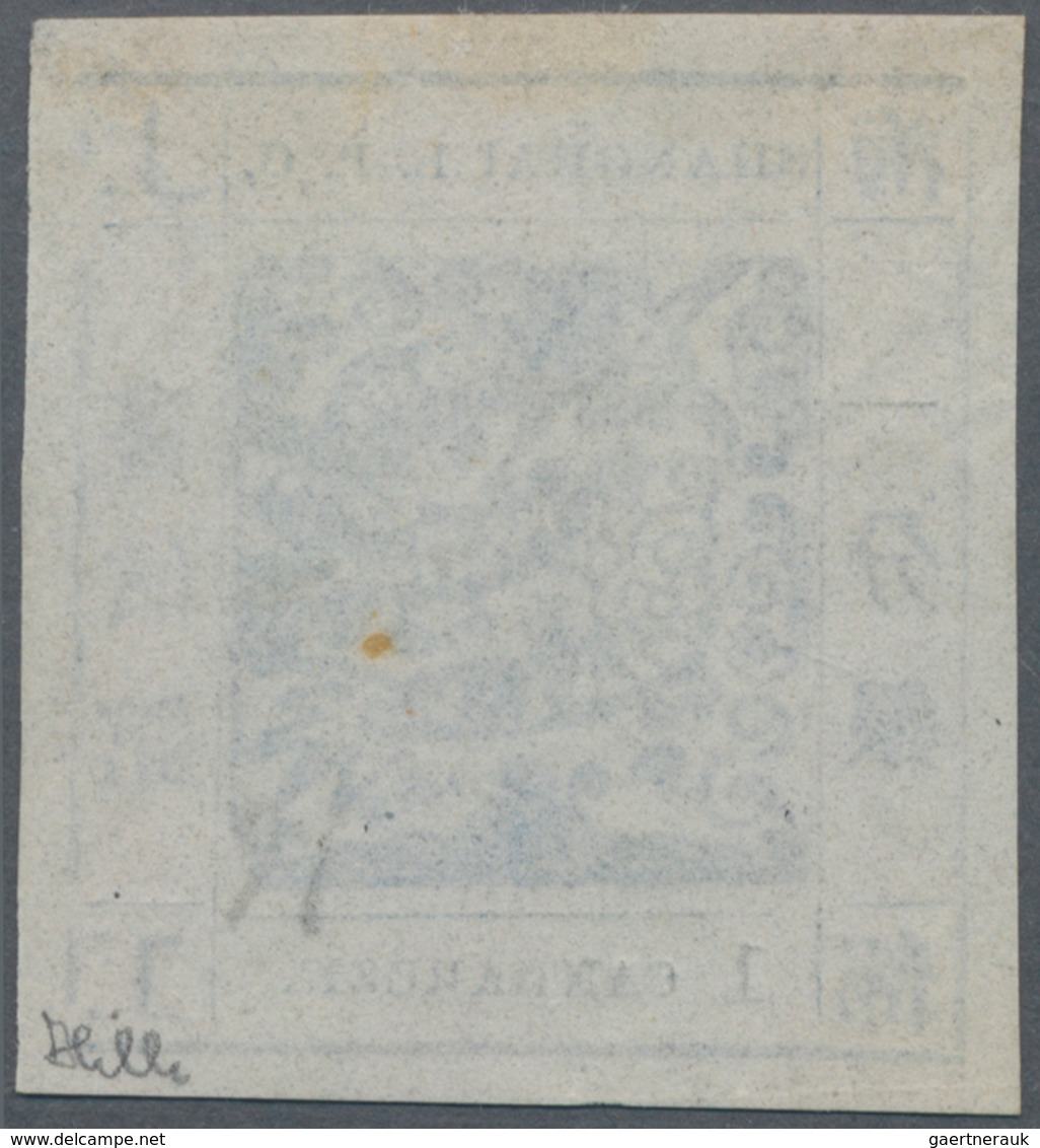 China - Shanghai: 1865, Large Dragon Non-seriffed, 1 Ca. Indigo On Thin Wove Paper, All Sides Large - Altri & Non Classificati