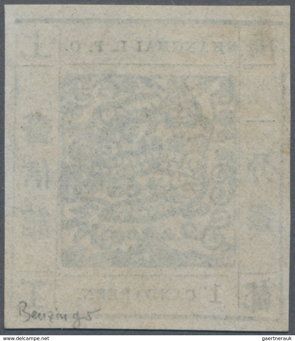 China - Shanghai: 1866, Large Dragon Non-seriffed, 1 Ca. Indigo On Thin Wove Paper, All Sides Full T - Sonstige & Ohne Zuordnung