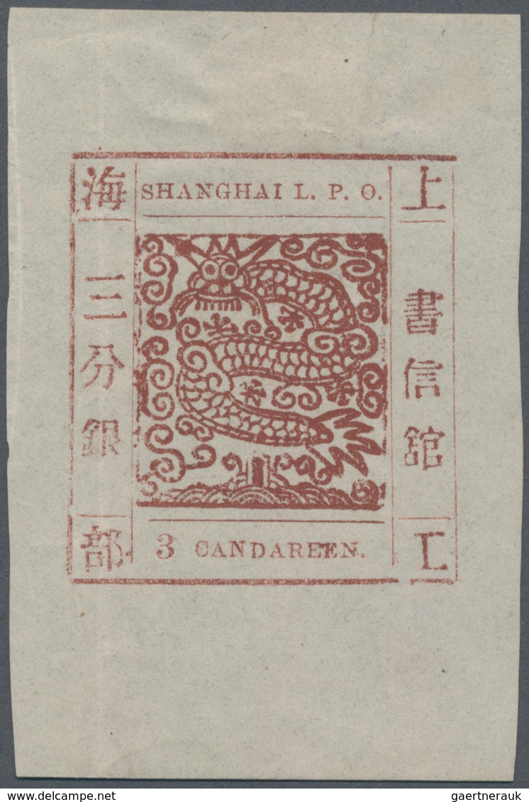 China - Shanghai: 1865, "Candareen." In The Singular, 3 Cands. Red-brown On Thin Wove Paper, Liv. 36 - Sonstige & Ohne Zuordnung