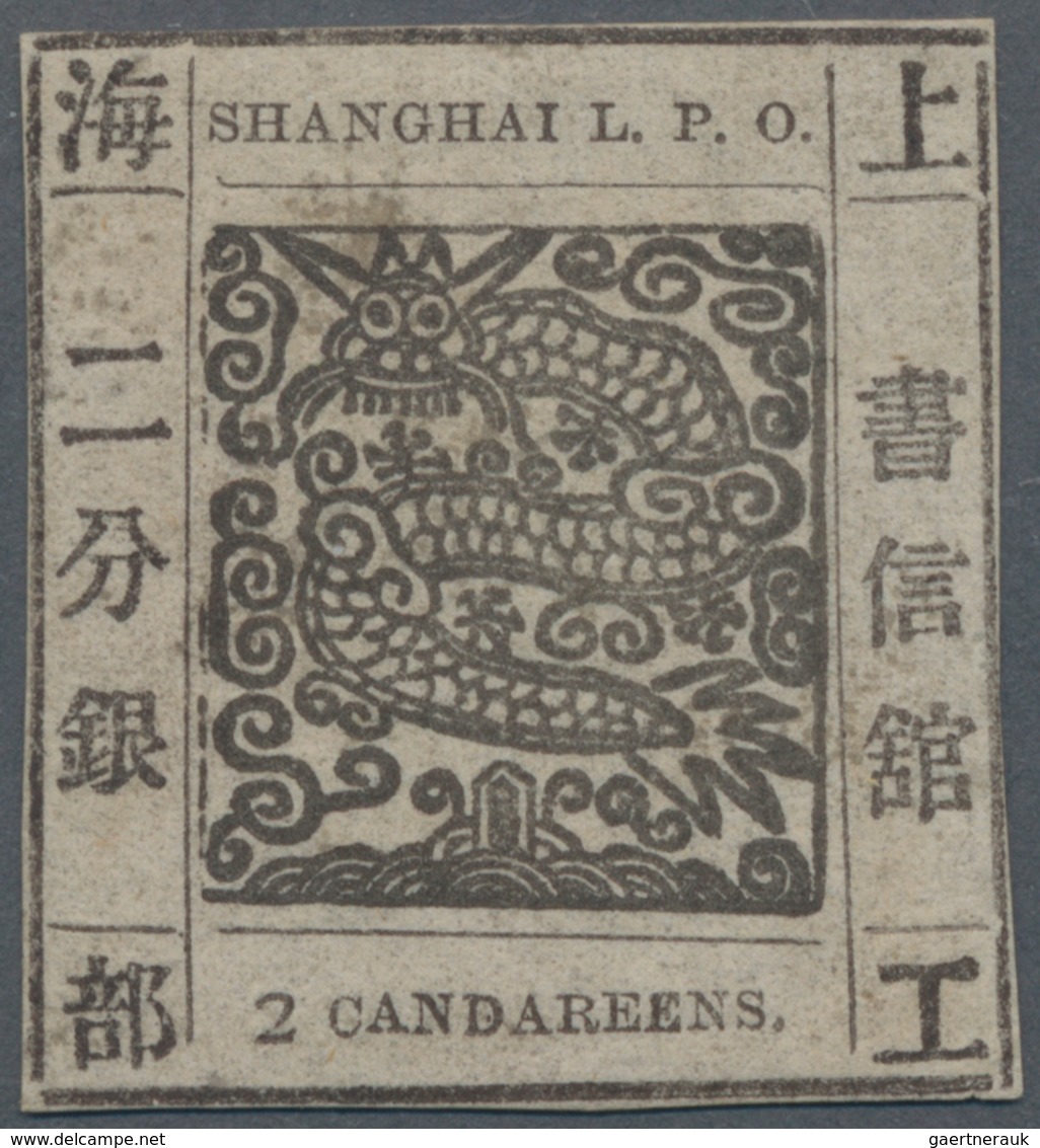 China - Shanghai: 1865, "Candareens." In The Plural, 2 Er Black On Thin Wove Paper, Liv. 28 Pr. 54a, - Sonstige & Ohne Zuordnung