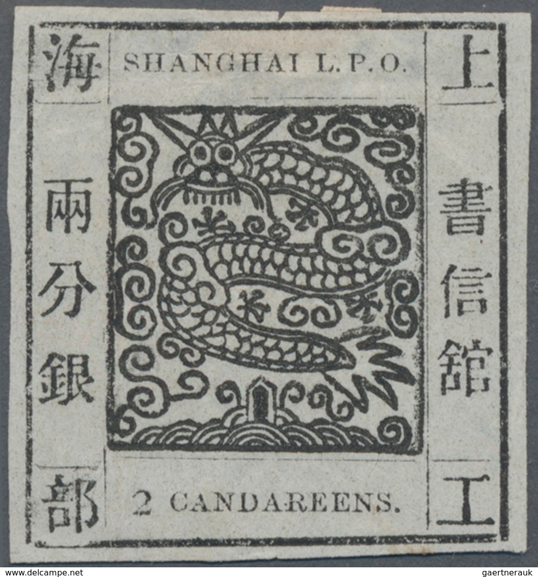 China - Shanghai: 1865, "Candareens." In The Plural, 2 Liang Black On Thin Wove Paper, Liv. 1c Print - Sonstige & Ohne Zuordnung