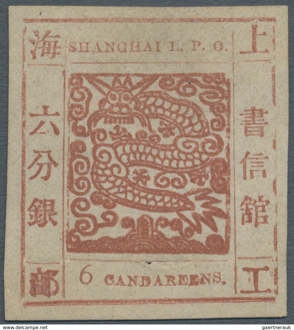 China - Shanghai: 1866, Large Dragon, "Candareens" In The Plural, Non-seriffed Digits, 6 Ca. Terra-c - Sonstige & Ohne Zuordnung