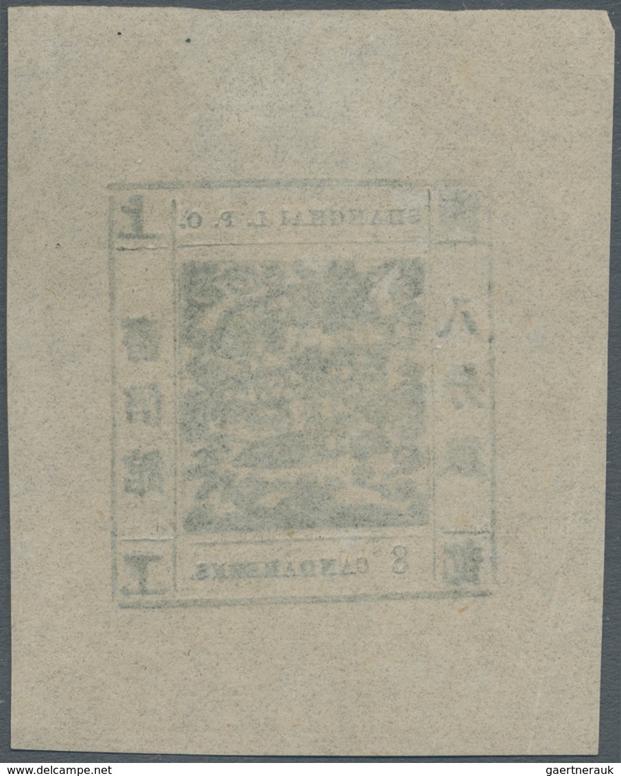 China - Shanghai: 1865, Large Dragon, "Candareens" In The Plural, Non-seriffed Digits, 8 Ca. Olive G - Sonstige & Ohne Zuordnung