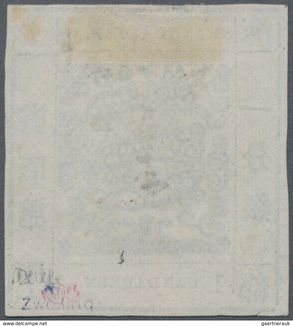 China - Shanghai: 1866, Large Dragon, "Candareen" In The Singular, Seriffed Digit, 1 Cand. Blue On W - Sonstige & Ohne Zuordnung