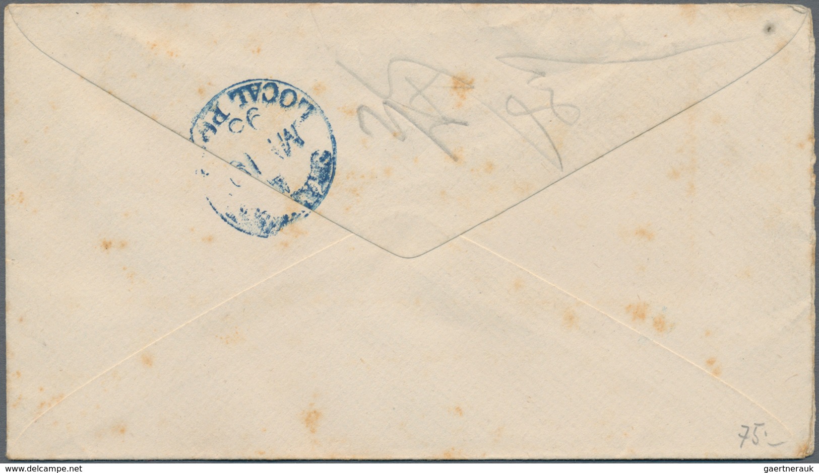 China - Shanghai: 1892/93, Stationery Card 2 C. Orange Canc. Bilingual W. Blue "SHANGHAI H MR 2 92" - Sonstige & Ohne Zuordnung
