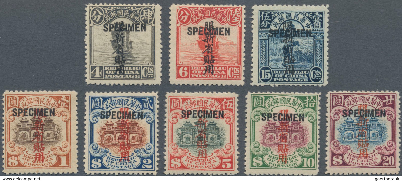 China - Provinzausgaben - Sinkiang (1915/45): 1924/36, Ovpt. On 2nd Peking Printing, 4 C., 6 C., 15 - Xinjiang 1915-49