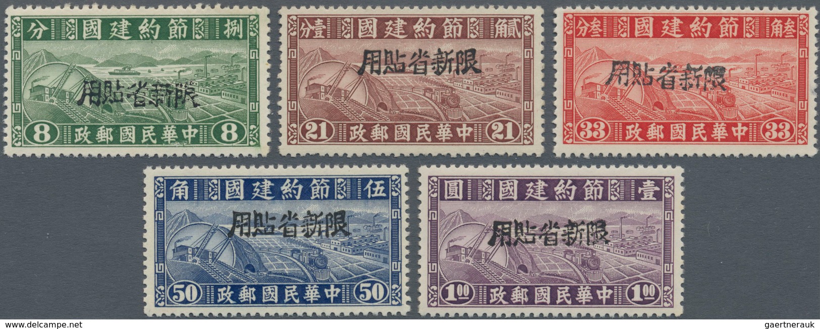 China - Provinzausgaben - Sinkiang (1915/45): 1942/44, Thrift Movement Semipostals, Cpl. Sets With R - Xinjiang 1915-49