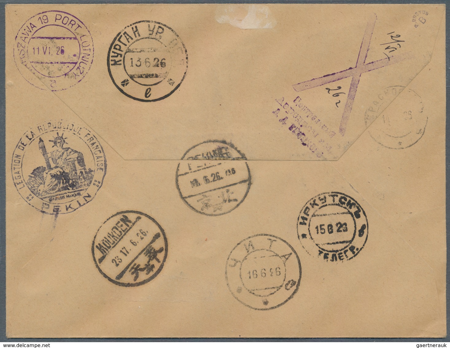 China - Flugpost: 1926, Pioneer Flight Paris-Peking By Pelletier-D'Oisy, Started Pairs 1926.6.11 And - Sonstige & Ohne Zuordnung
