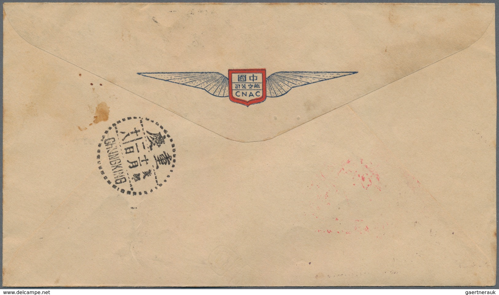 China - Flugpost: 1939 Nov. 2, FFC CNAC Burma-Chungking On Official CNAC Envelope (company Logo On B - Other & Unclassified