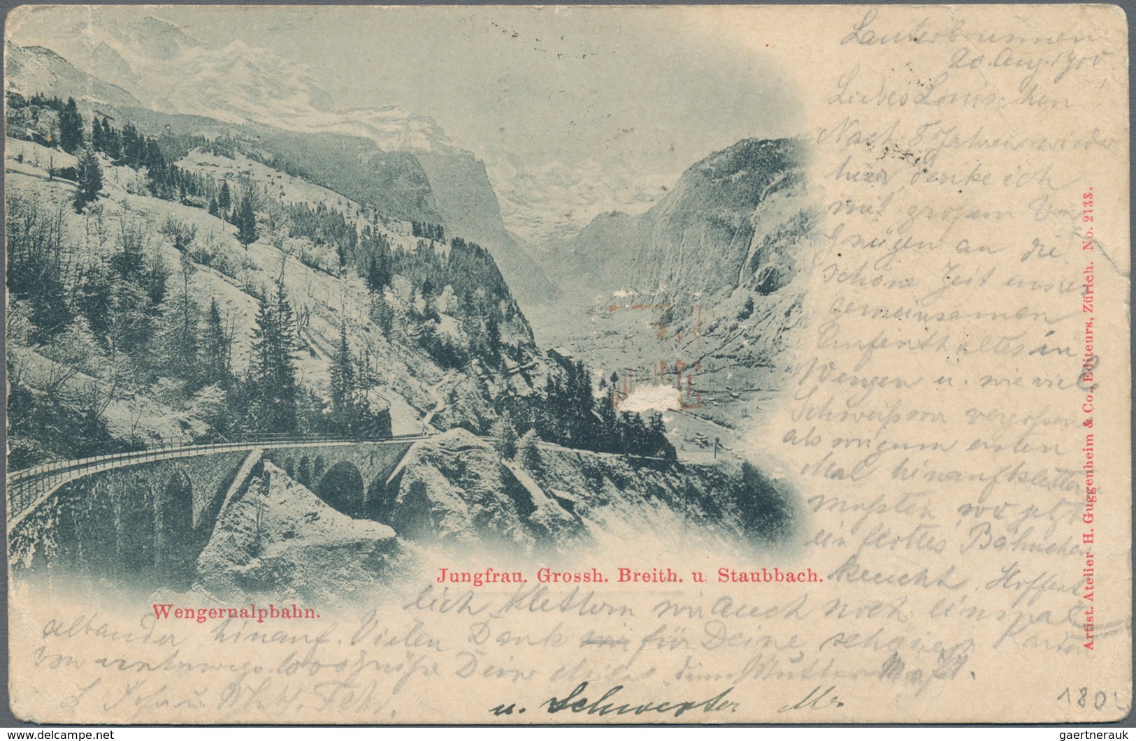 China - Incoming Mail: 1900, Switzerland, UPU 25 Years 10 Rp. Tied "LAUTERBRUNNEN 20 VIII 00" To Cap - Sonstige & Ohne Zuordnung