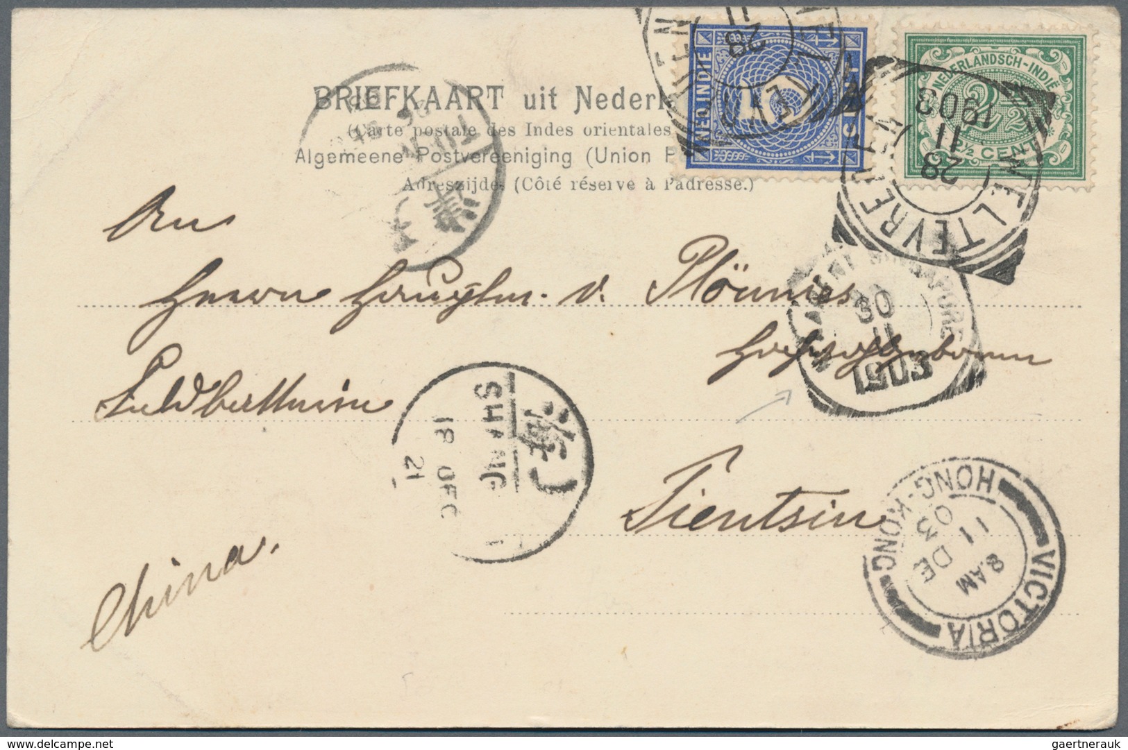 China - Incoming Mail: Netherlands Indies (Indonesia), 1902/03, Two Ppc (a. O. Batik Production) W. - Sonstige & Ohne Zuordnung