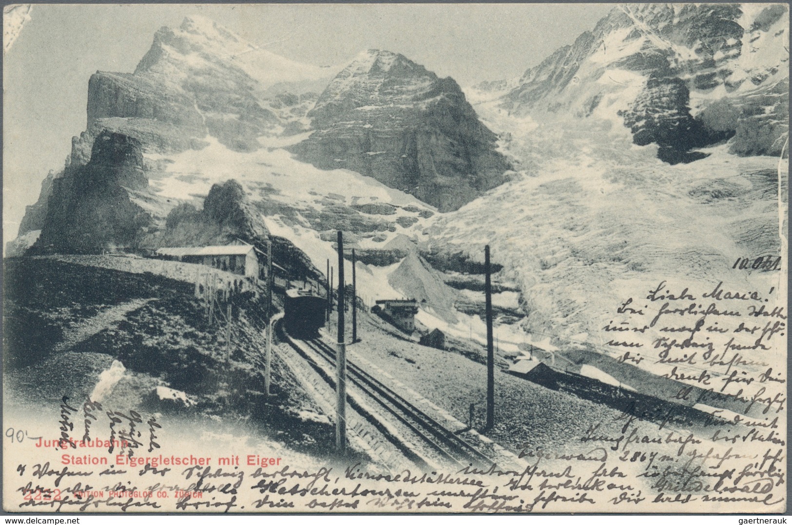 China - Incoming Mail: 1903, Switzerland, 10 C. Tied "BERN 11.X.03" To Ppc (Mt. Jungfrau Railway Pan - Sonstige & Ohne Zuordnung