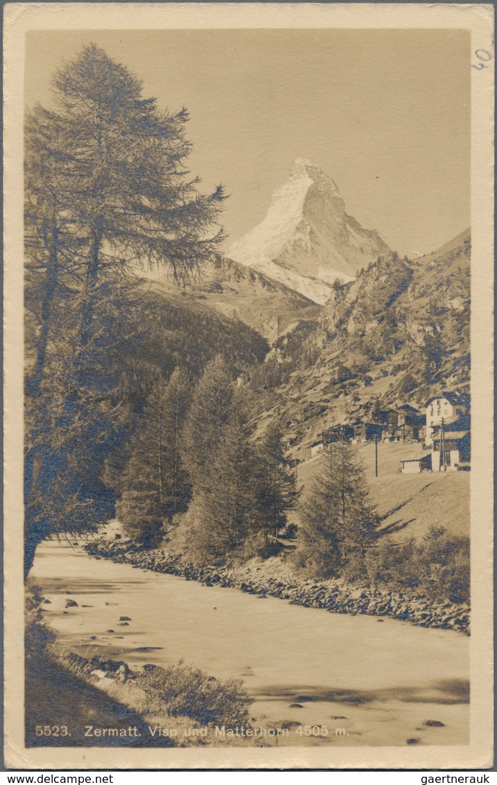 China - Incoming Mail: 1911, Switzerland, 10 C. Tied "ZERMATT 4.IX.11" To Ppc (Visp And Matterhorn) - Sonstige & Ohne Zuordnung