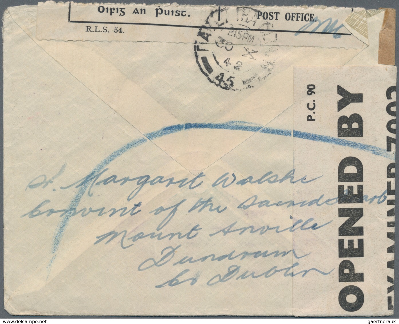 China - Incoming Mail: 1941. Air Mail Envelope Addressed To Shanghai, China Bearing Ireland SG 71, ½ - Sonstige & Ohne Zuordnung