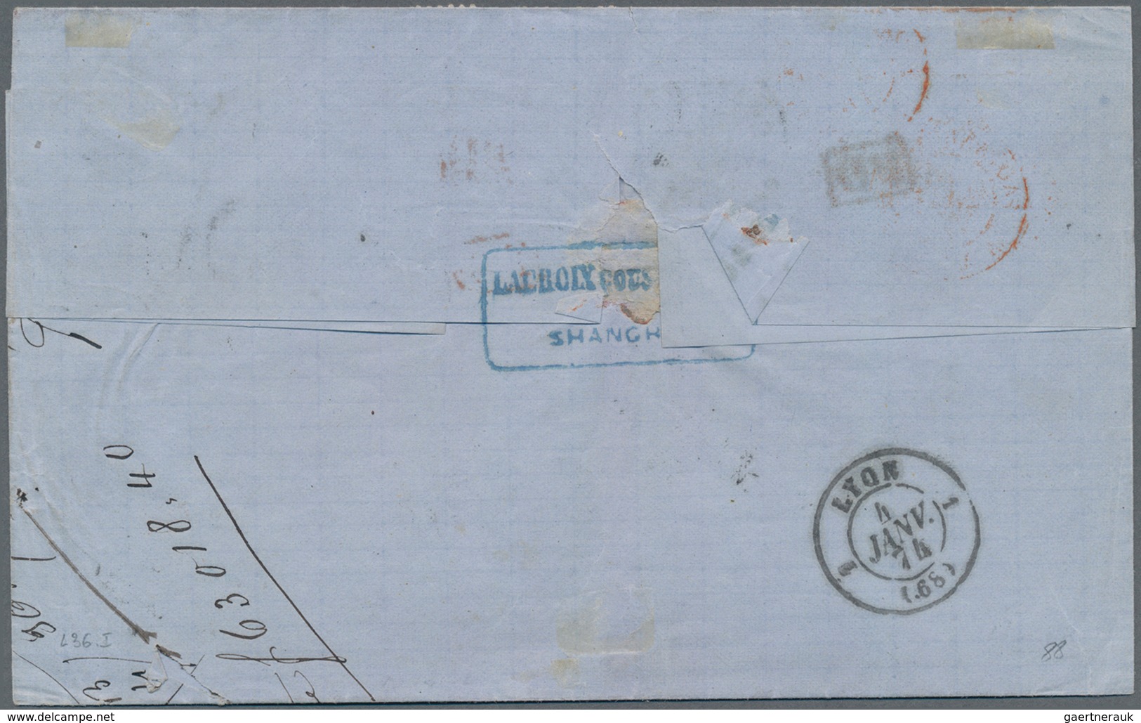 China - Fremde Postanstalten / Foreign Offices: 1873. Envelope Addressed To France Bearing 'Siege' Y - Other & Unclassified