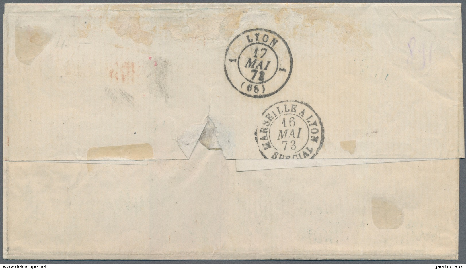 China - Fremde Postanstalten / Foreign Offices: 1873, French Offices. Folded Letter Showing 'Nachtri - Sonstige & Ohne Zuordnung