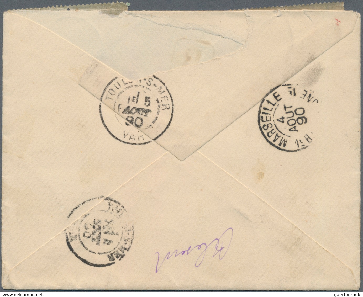 China - Fremde Postanstalten / Foreign Offices: France, 1890, Registered Envelope To Toulon/France B - Other & Unclassified