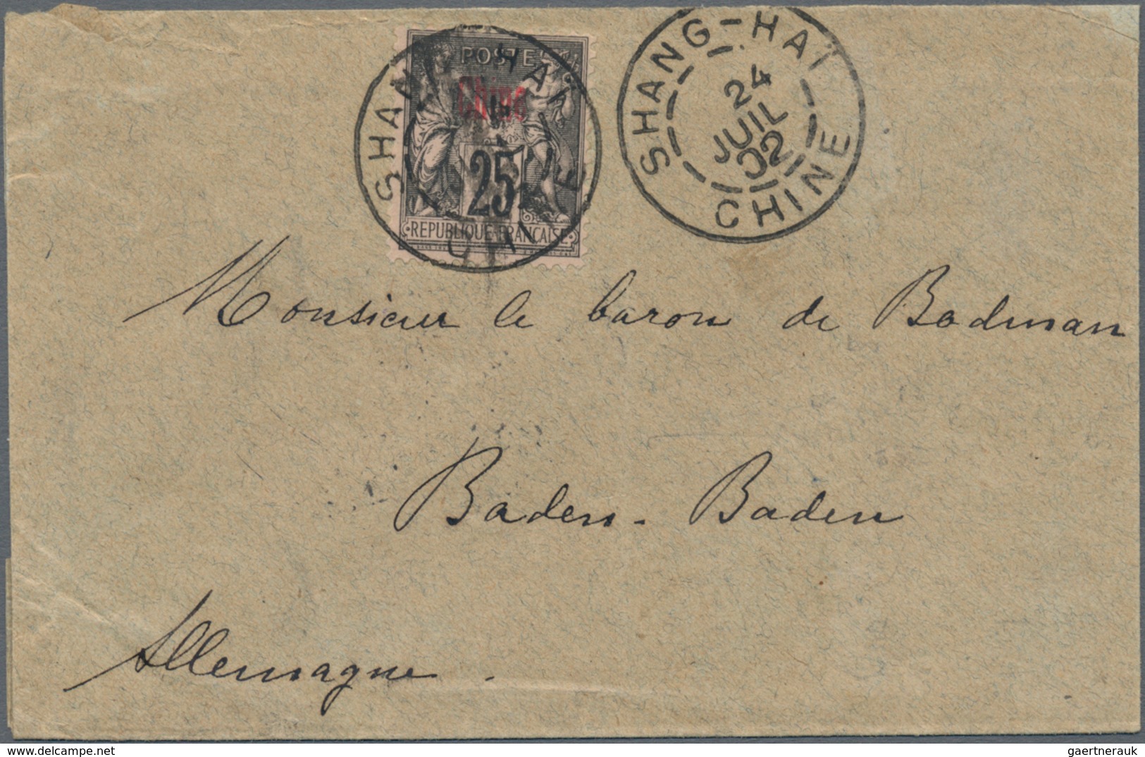 China - Fremde Postanstalten / Foreign Offices: France, 1902/07, Three Covers From Shanghai: Ovpt. 2 - Other & Unclassified