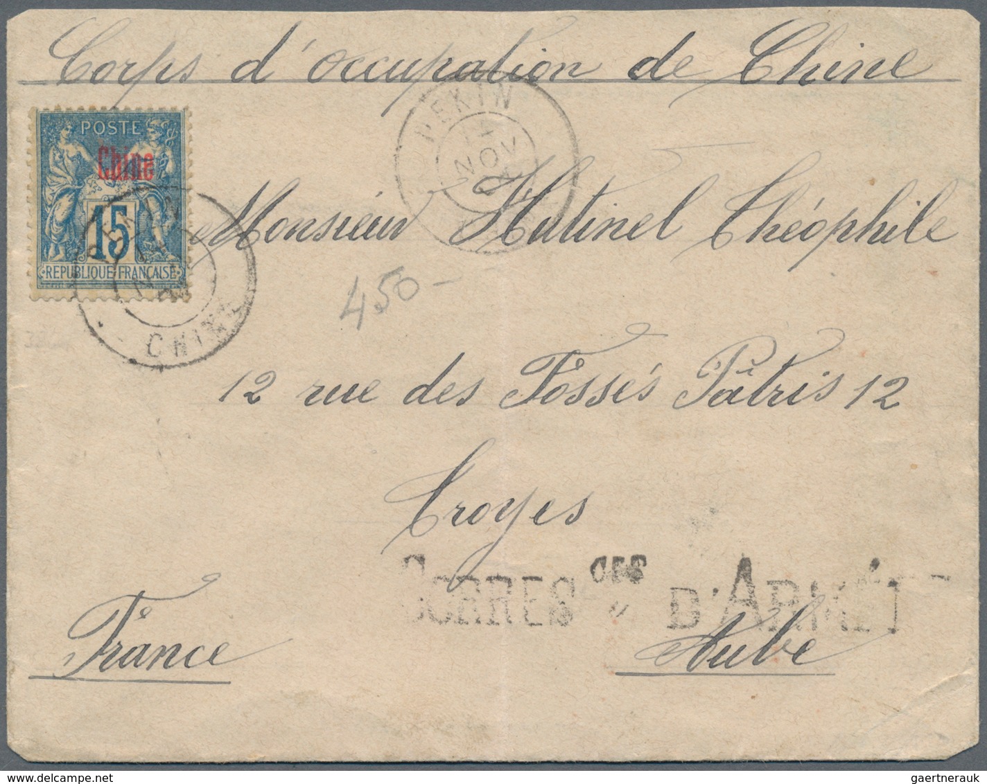 China - Fremde Postanstalten / Foreign Offices: 1904/05, Tientsin: Covers (5) Endorsed "Corps D'occu - Other & Unclassified