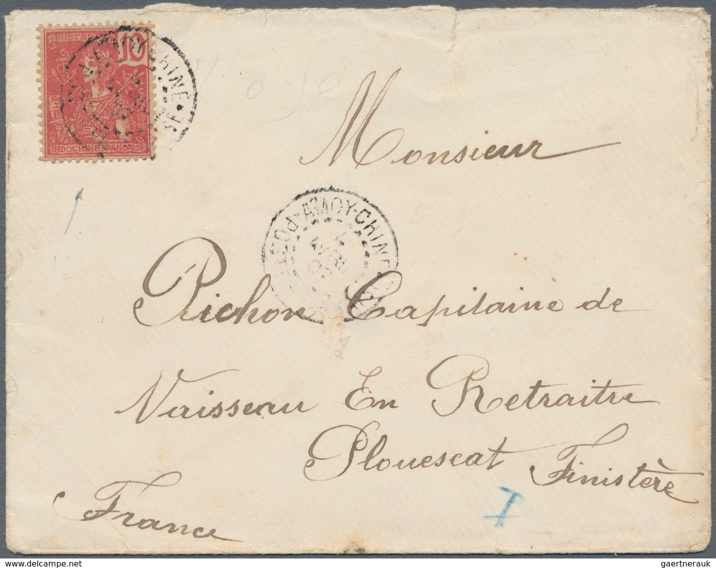 China - Fremde Postanstalten / Foreign Offices: 1907, Amoy: French Indochina 10 C. Type Grasset Tied - Otros & Sin Clasificación