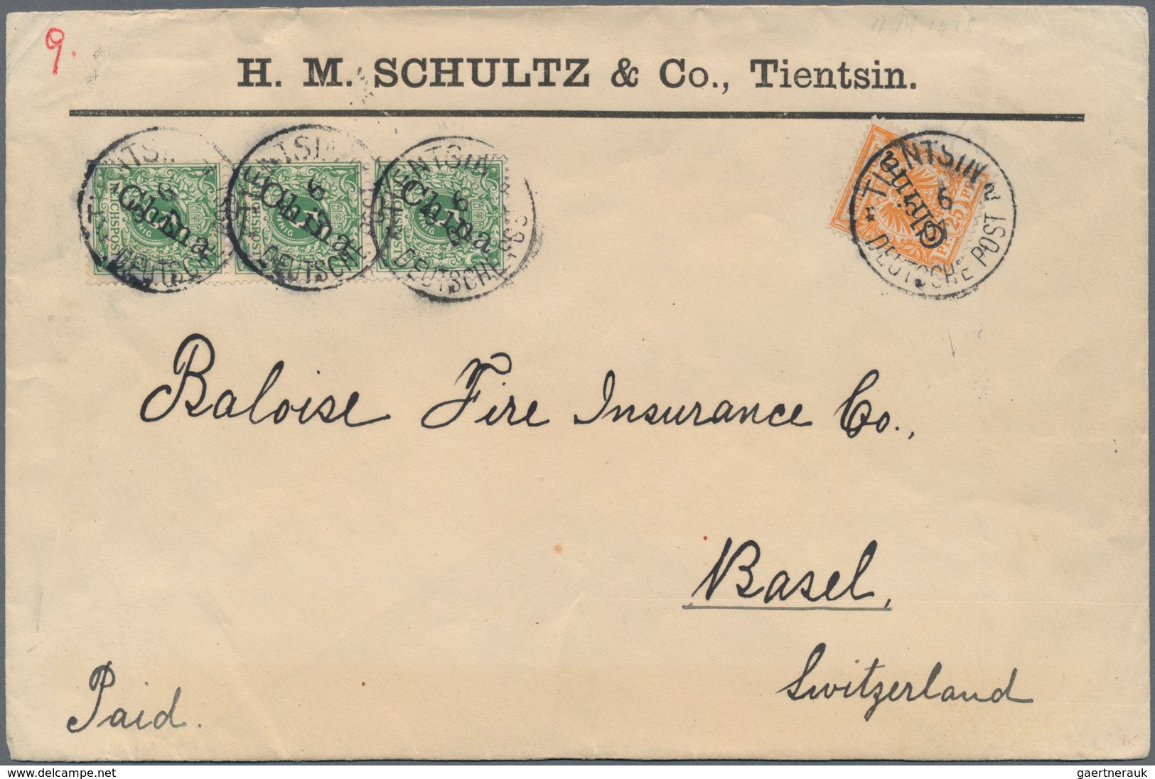 China - Fremde Postanstalten / Foreign Offices: Germany, 1901, Ovpt. "CHINA" 5 Pf. (3) And 25 Pf. Ti - Other & Unclassified