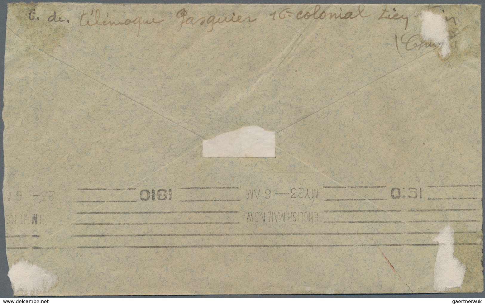 China - Fremde Postanstalten / Foreign Offices: 1910, Russian Offices. Envelope (shortened At Right) - Other & Unclassified