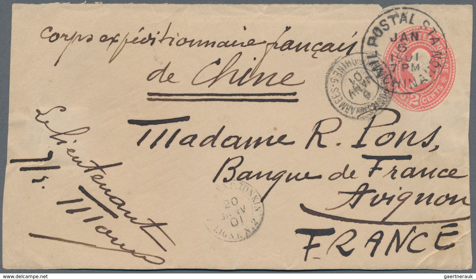 China - Fremde Postanstalten / Foreign Offices: 1901. United States Postal Stationery Cover Front 2 - Other & Unclassified