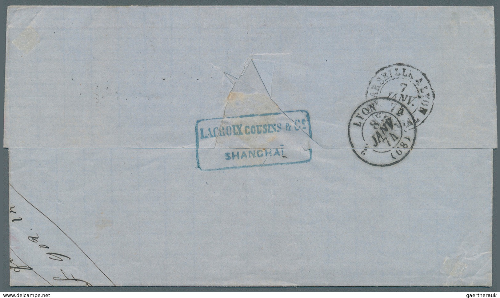 China - Besonderheiten: 1873 (FRENCH POST OFFICES IN SHANGHAI). Envelope Written From 'Lacroix Cousi - Sonstige & Ohne Zuordnung