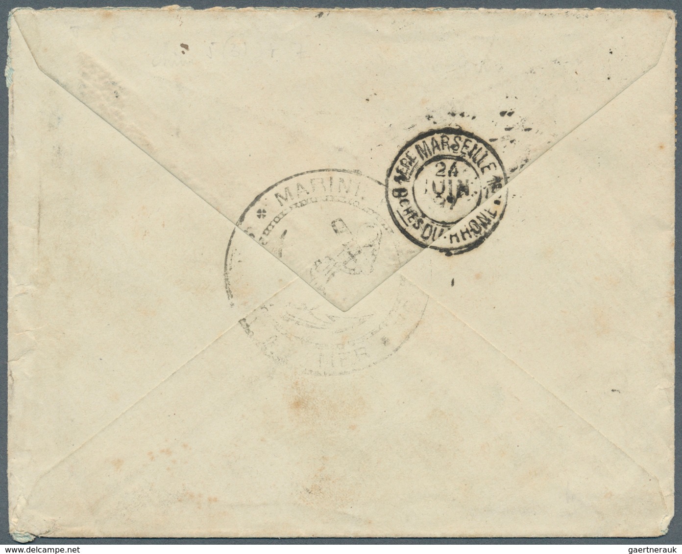 China - Besonderheiten: 1897 Cover From The French Army Corps In Shanghai To Marseille, Franked With - Other & Unclassified
