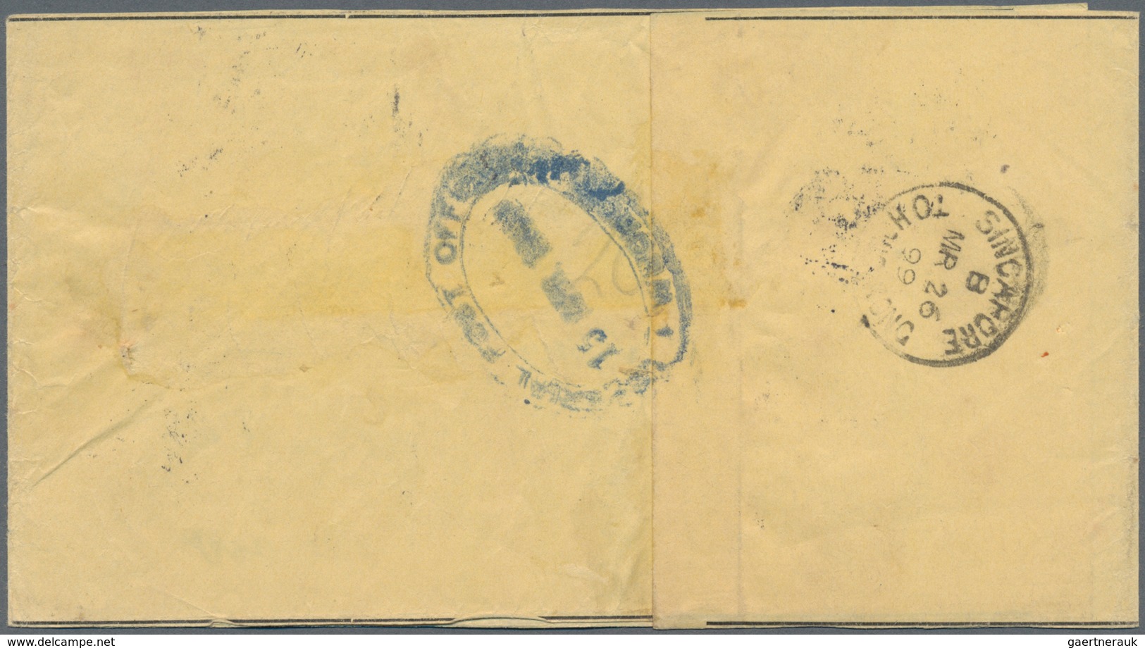 China - Besonderheiten: 1899, "MISSENT-TO / SHANGHAE" Boxed In Incoming Mail, Swiss Wrapper 2 Rp. Us - Autres & Non Classés
