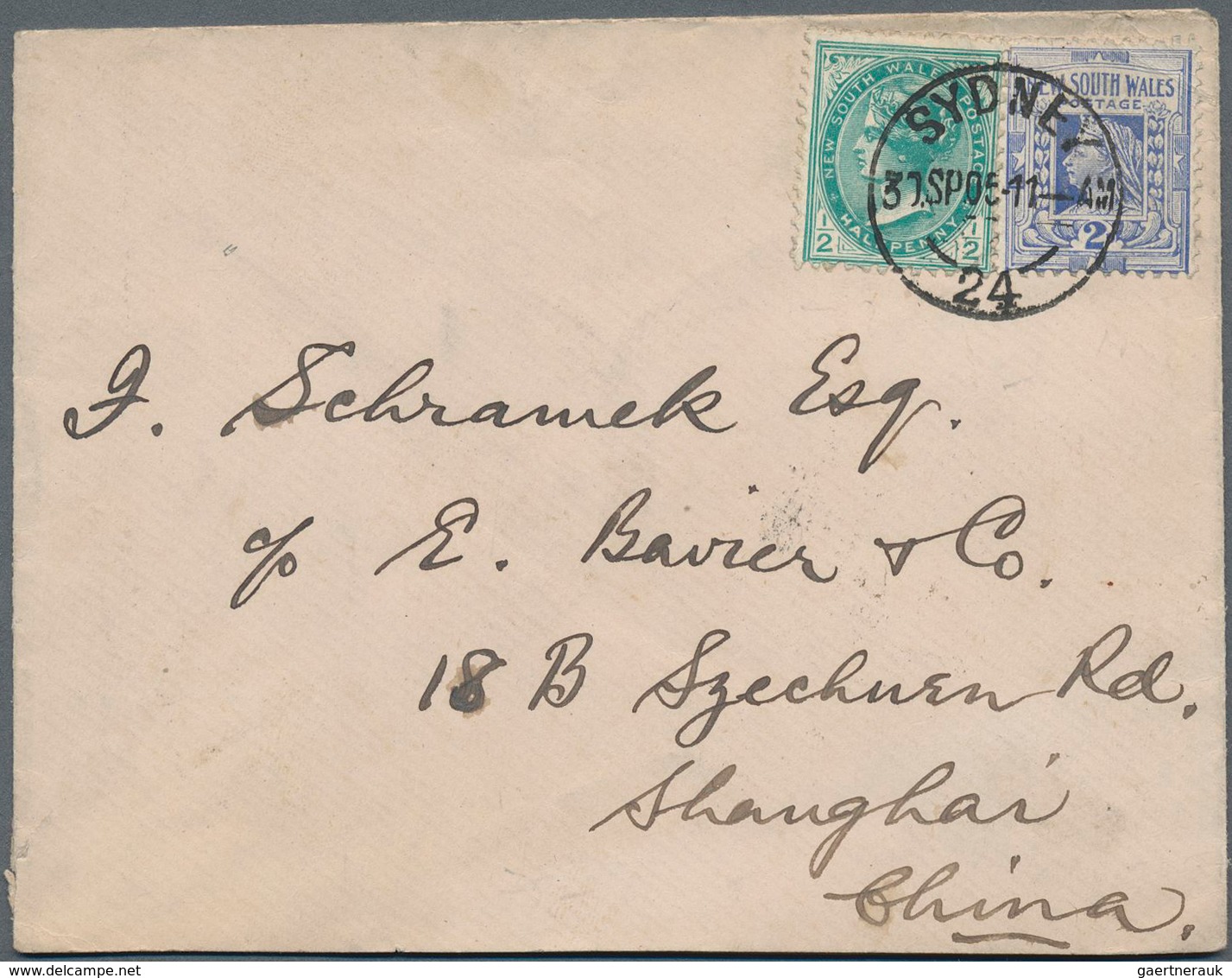 China - Besonderheiten: 1905, Cover Franked With 1/2 And 2 D New Southwales Tied By "SYDNEY" Cds Sen - Sonstige & Ohne Zuordnung