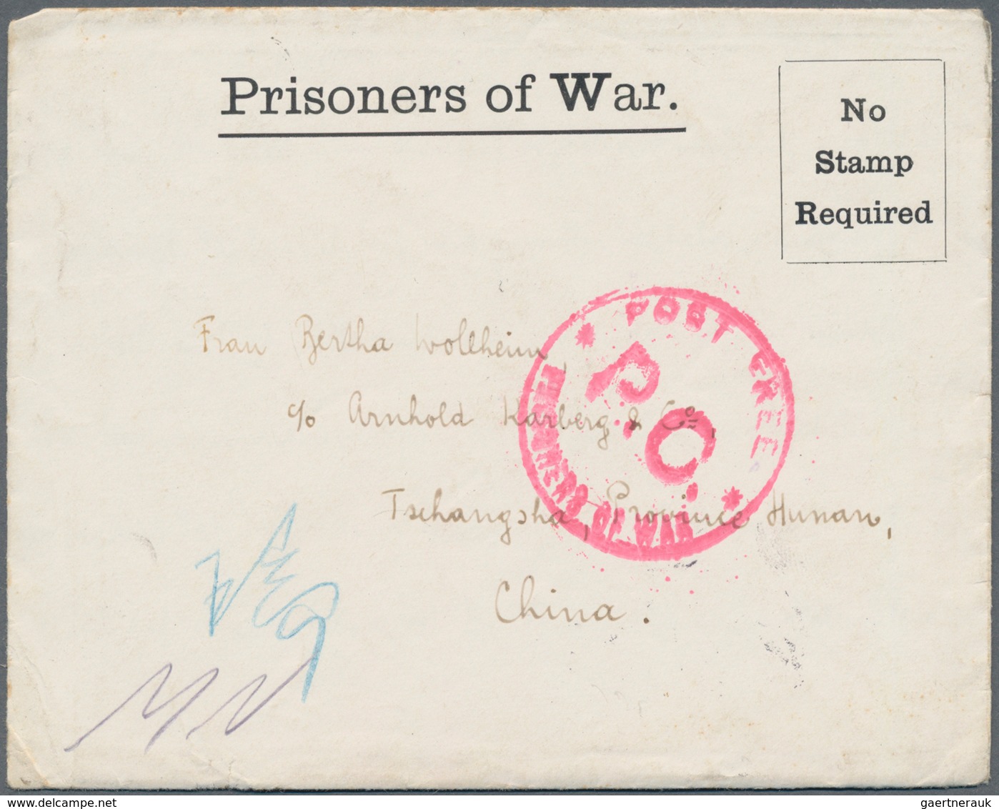 China - Besonderheiten: 1916. Prisoner Of War Envelope (containing Letter) Headed 'Prisoners Of War' - Sonstige & Ohne Zuordnung
