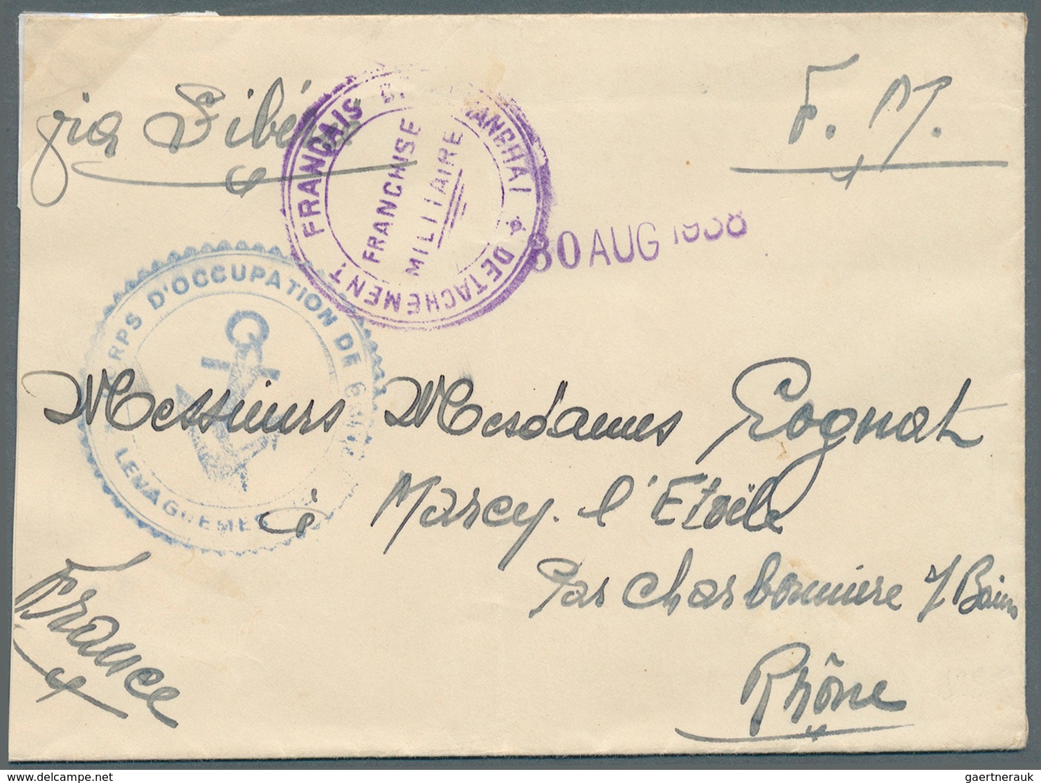 China - Besonderheiten: 1938 (FRENCH CHINA). Stampless Envelope Written From Shanghai Dated '30th Au - Sonstige & Ohne Zuordnung